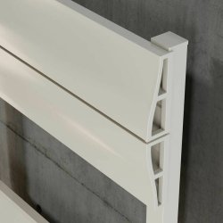 Kartell Abbotsford 1350 x 500mm White Aluminium Heated Towel Rail