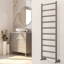 Kartell Alberta 800 x 500mm Grey Aluminium Heated Towel Rail