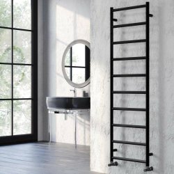 Kartell Alberta 800 x 500mm Black Aluminium Heated Towel Rail