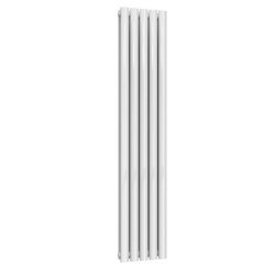 Reina Neva Vertical White Mild Steel Designer Double Radiator 1500 x 295mm