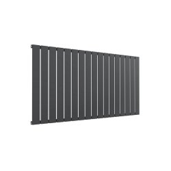 Reina Flat Horizontal Anthracite Mild Steel Designer Single Radiator 600 x 1254mm