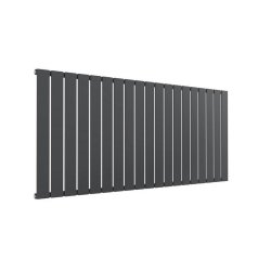 Reina Flat Horizontal Anthracite Mild Steel Designer Single Radiator 600 x 1402mm