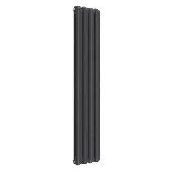 Reina Coneva Vertical Anthracite Mild Steel Designer Single Radiator 1500 x 300mm