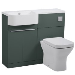 Tavistock Match 1200mm Viridian Green Left Handed Unit & Basin