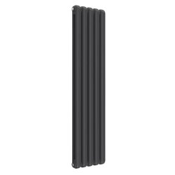 Reina Coneva Vertical Anthracite Mild Steel Designer Single Radiator 1500 x 370mm