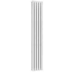 Reina Neva Vertical White Mild Steel Designer Double Radiator 1800 x 295mm