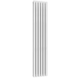 Reina Neva Vertical White Mild Steel Designer Double Radiator 1800 x 354mm