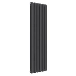 Reina Coneva Vertical Anthracite Mild Steel Designer Single Radiator 1500 x 440mm