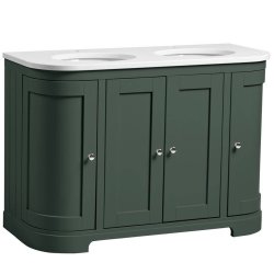 Tavistock Lansdown 1200mm Sherwood Green Curved Underslung Two Basin Vanity Unit