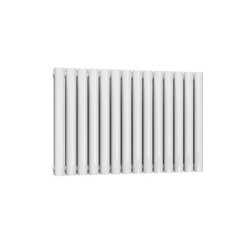 Reina Neva Horizontal White Mild Steel Designer Double Radiator 550 x 826mm