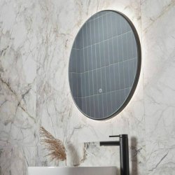 Tavistock Oxygen 600mm Black Illuminated Circular Mirror