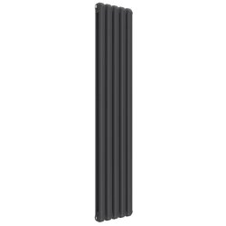 Reina Coneva Vertical Anthracite Mild Steel Designer Single Radiator 1800 x 370mm