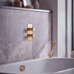 Tavistock Quantum Brushed Brass Dual Outlet Concealed Shower Valve