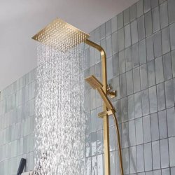 Tavistock Index Brushed Brass Dual Function Exposed Shower System