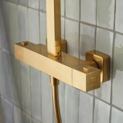 Tavistock Index Brushed Brass Dual Function Exposed Shower System