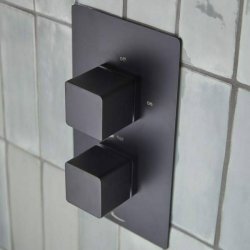 Tavistock Index Black Dual Outlet Concealed Shower Valve