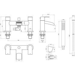 Ajax Rase Chrome Bath Shower Mixer