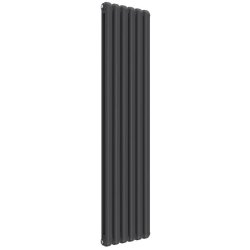 Reina Coneva Vertical Anthracite Mild Steel Designer Single Radiator 1800 x 440mm