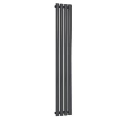 Reina Neva Vertical Anthracite Mild Steel Designer Single Radiator 1500 x 236mm