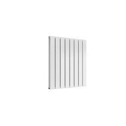 Reina Flat Horizontal White Mild Steel Designer Double Radiator 600 x 588mm