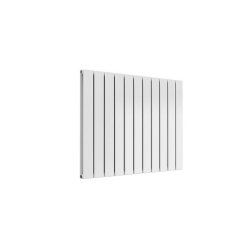 Reina Flat Horizontal White Mild Steel Designer Double Radiator 600 x 810mm