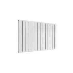 Reina Flat Horizontal White Mild Steel Designer Double Radiator 600 x 1032mm