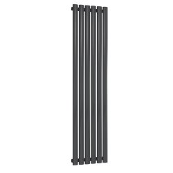 Reina Neva Vertical Anthracite Mild Steel Designer Single Radiator 1500 x 354mm