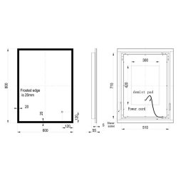 Ajax Crossland 800 x 600mm Rectangular Edge Lit LED Mirror