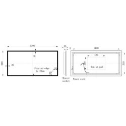 Ajax Crossland 600 x 1200mm Rectangular Edge Lit LED Mirror