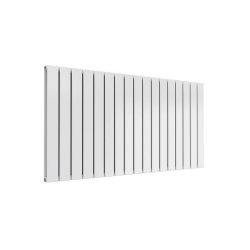 Reina Flat Horizontal White Mild Steel Designer Double Radiator 600 x 1254mm