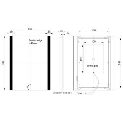 Ajax Candlesbury 800 x 600mm Rectangular Front Lit LED Mirror