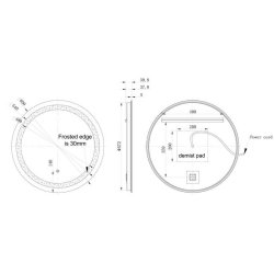 Ajax Gloria 600mm Round Front Lit LED Mirror