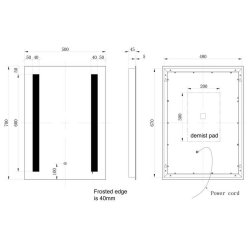 Ajax Meadowbank 700 x 500mm Rectangular Front Lit LED Mirror