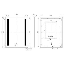 Ajax Meadowbank 800 x 600mm Rectangular Front Lit LED Mirror