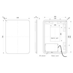 Ajax Sanctuary 700 x 500mm Rectangular Back Lit LED Mirror