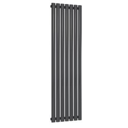 Reina Neva Vertical Anthracite Mild Steel Designer Single Radiator 1500 x 413mm