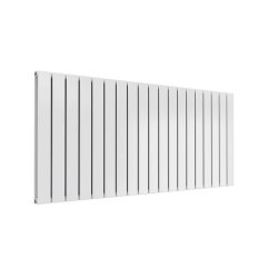 Reina Flat Horizontal White Mild Steel Designer Double Radiator 600 x 1402mm