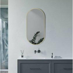 Ajax Gedney 800 x 400mm Brushed Brass Oblong Mirror