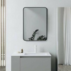 Ajax Gedney 800 x 600mm Matt Black Rectangular Mirror