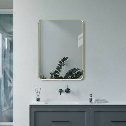 Ajax Gedney 800 x 600mm Brushed Brass Rectangular Mirror