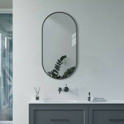 Ajax Gedney 800 x 400mm Matt Black Oblong Mirror