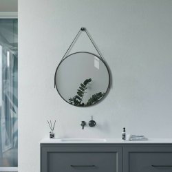 Ajax Navensby 600mm Matt Black Round Mirror