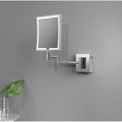 Ajax Bywood Chrome Square LED Cosmetic Mirror