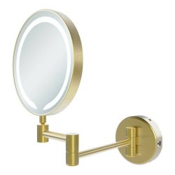 Ajax Bywood Brushed Brass Round LED Cosmetic Mirror