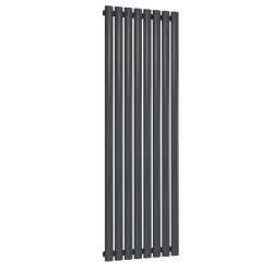 Reina Neva Vertical Anthracite Mild Steel Designer Single Radiator 1500 x 472mm