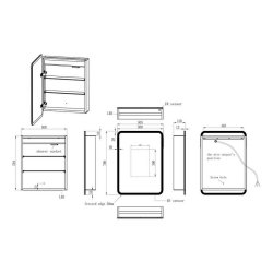 Ajax Allington 700 x 500mm Rectangular 1 Door LED Mirror Cabinet