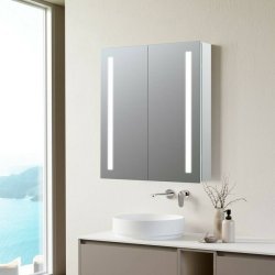 Ajax Tintern 700 x 600mm Rectangular 2 Door LED Mirror Cabinet