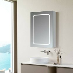 Ajax Byland 700 x 500mm Rectangular 1 Door LED Mirror Cabinet