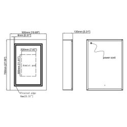 Ajax Grasby 700 x 500mm Rectangular 1 Door LED Mirror Cabinet