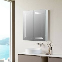 Ajax Grasby 700 x 600mm Rectangular 2 Door LED Mirror Cabinet